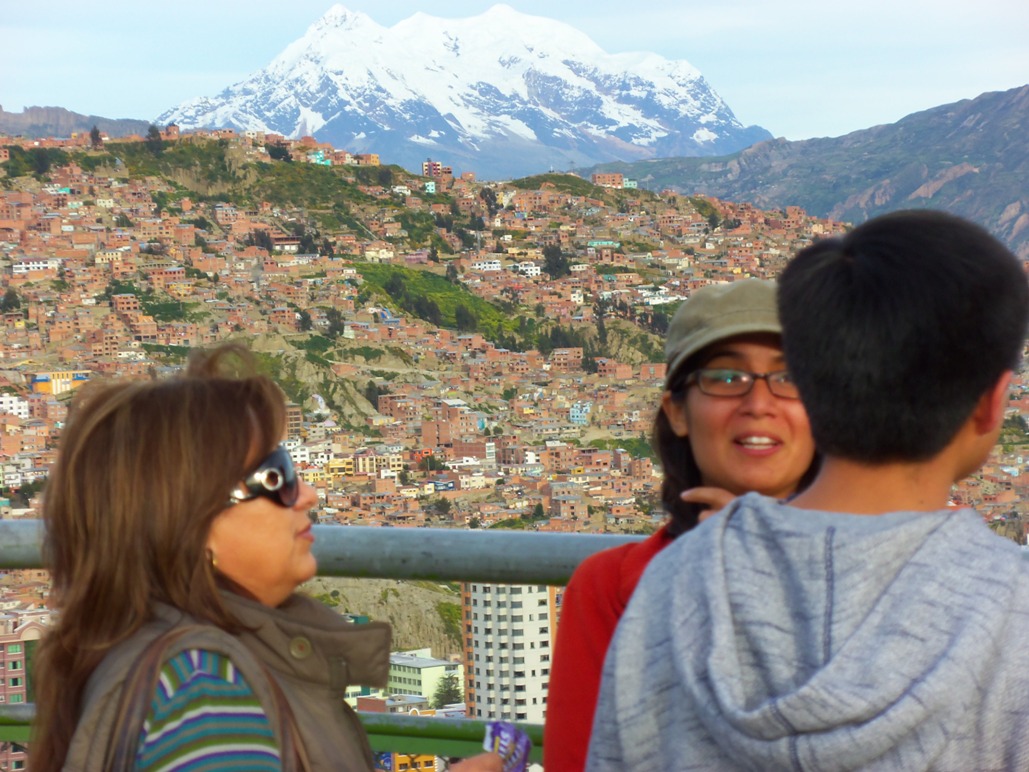 Desde el mirador en La Paz, Bolivia.
